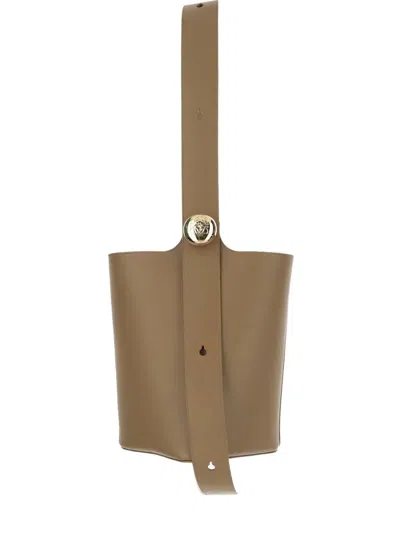 Loewe Medium Leather Shoulder Bag In Neutral