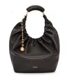 Loewe Squeeze Medium Chain-embellished Gathered Leather Shoulder Bag In Black
