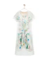 Loewe Attern-printed Short-sleeved Silk Dress In White