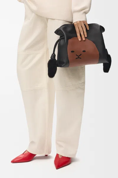 Loewe Medium Lion Intarsio Flamenco Clutch In Leather Skin For Woman
