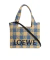 Loewe Font Raffia Tote In Natural/light Blue