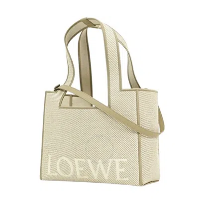 LOEWE LOEWE MEDIUM LOEWE FONT TOTE BAG - ECRU