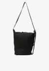 Loewe Medium Loop Bucket Hammered Leather Bag In Black