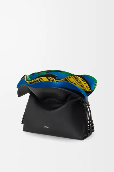 Loewe Medium Millefeuille Flamenco Clutch In Nappa Leather Skin For Woman In Black