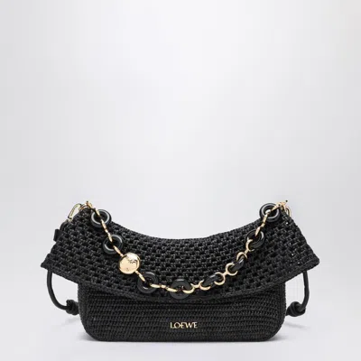 Loewe Medium Ola Bag In Black Raffia