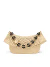 Loewe Medium Ola Shoulder Bag In Raffia And Calfskin In Nude & Neutrals