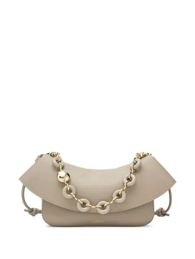Loewe Borsa A Spalla Media Ola In Neutral