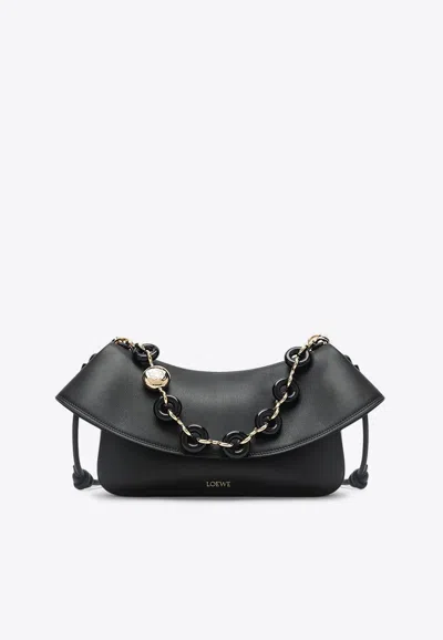 Loewe Medium Ola Leather Shoulder Bag In Black