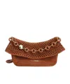 Loewe Medium Ola Shoulder Bag In Raffia And Calfskin In Honey Gold