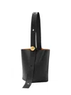 Loewe Anagram Pebble Leather Bucket Bag In Shell Grey
