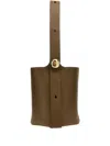Loewe Pebble Medium Leather Bucket Bag In Brown