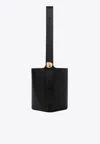 Loewe Black Calf Skin Pebble Bucket Medium Shoulder Bag In Black