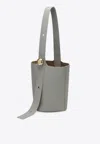 Loewe Medium Pebble Leather Bucket Bag In Gray