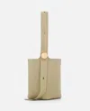 Loewe Medium Pebble Leather Bucket In Green