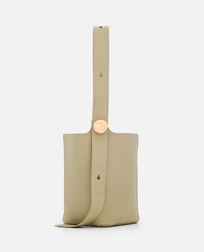 Loewe Medium Pebble Leather Bucket In Green