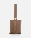 Loewe Borsa A Secchiello Pebble Media In Pelle Fango Donna In Green