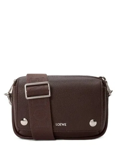 Loewe Pebble Mini Messenger Bag In Chocolate