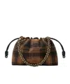 Loewe Flamenco Shoulder Bag In Plaid Calfskin Suede In Multi