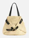 Loewe Punch Hole Medium Leather-trimmed Raffia Tote