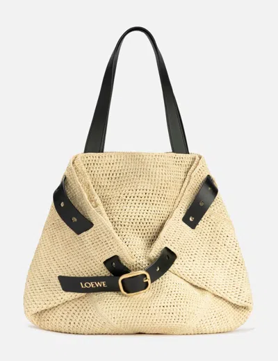 Loewe Medium Punch Hole Shopper In Sand