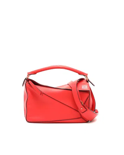 Loewe Medium Puzzle Bag In Red