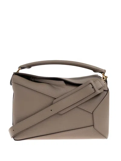 Loewe Medium Puzzle Edge Flap-detail Leather Tote Bag In Brown