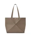 Loewe Medium Puzzle Fold Horizontal Tote Bag In Grained Calfskin In Brown