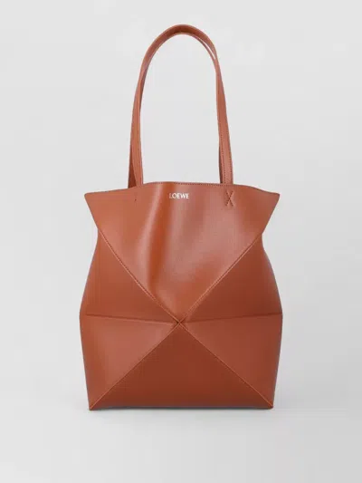 Loewe Medium Puzzle Fold Leather Tote Bag In Brown
