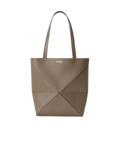 Loewe Medium Puzzle Fold Shoulder Bag In Brown