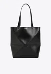 Loewe Medium Puzzle Fold Tote Bag In Black