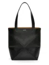 Loewe Puzzle Fold Convertible Medium Leather Tote In Black