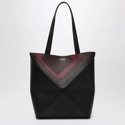 Loewe Medium Puzzle Fold Tote Bag Black/burgundy