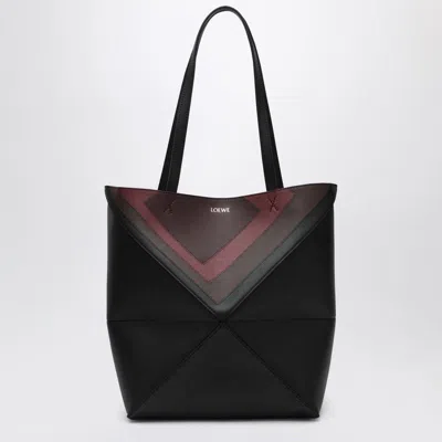 Loewe Medium Puzzle Fold Tote Bag Black/burgundy