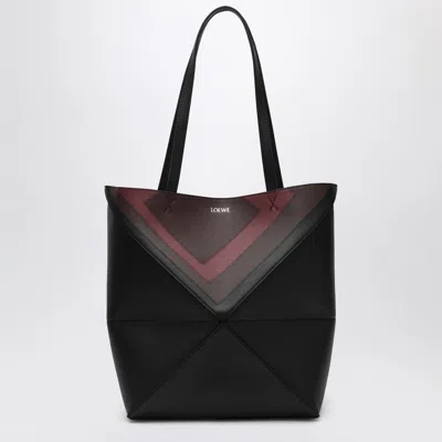 Loewe Medium Puzzle Fold Tote Bag Black/burgundy