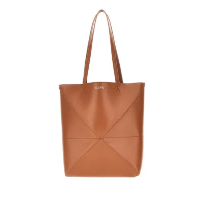 Loewe Medium Puzzle Fold Tote Bag In Brown