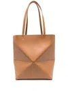 Loewe Medium Puzzle Fold Tote Bag In Brown