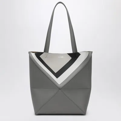 Loewe Medium Puzzle Fold Tote Bag Grey/light Ghost In Gray