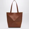 Loewe Medium Puzzle Fold Tote Bag In Light In Brown