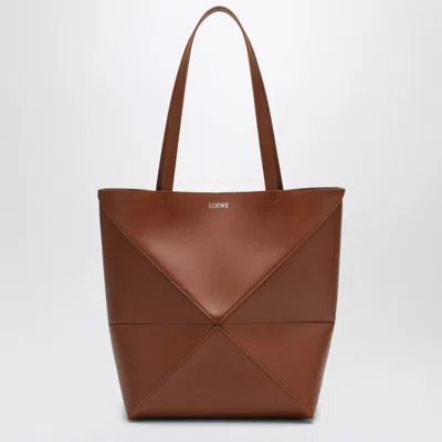 Loewe Medium Puzzle Fold Tote Bag In Light In Brown