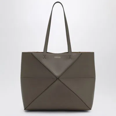 Loewe Medium Puzzle Fold Tote Bag In Taupe Grenade In Brown