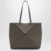 Loewe Medium Puzzle Fold Tote Bag In Taupe Grenade Leather Women In Gray