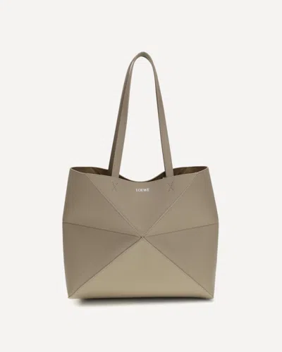 Loewe Medium Puzzle Fold Tote Bag In Sand