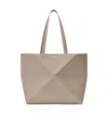 Loewe Medium Leather Puzzle Fold Tote Bag In Brown