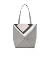 Loewe Medium Puzzle Fold Tote In Nappa Calfskin In Gray