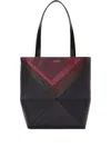 Loewe X Albers Medium Leather Puzzle Fold Tote Bag In Black