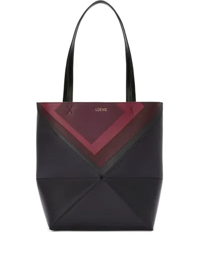 Loewe Medium Puzzle Folded-painel Tote Bag In Black