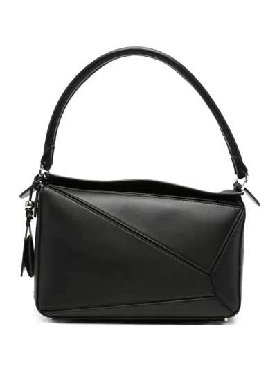 Loewe Puzzle Featherlight Shoulder Bags Black