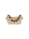 Loewe Medium Ola Shoulder Bag In Raffia And Calfskin