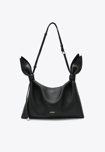 Loewe Medium Scarf Shoulder Bag In Leather In Black