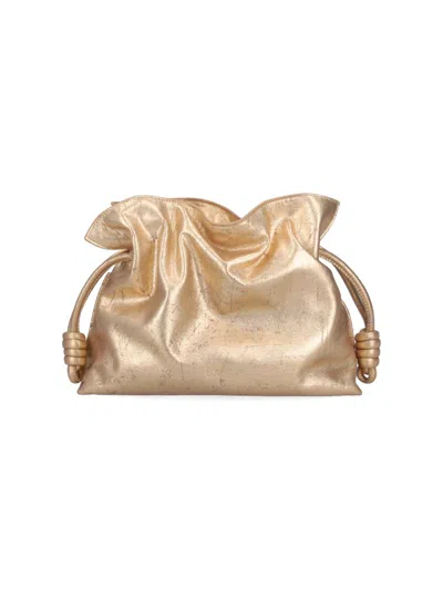 Loewe Medium Shoulder Bag "flamenco Clutch" In Gold